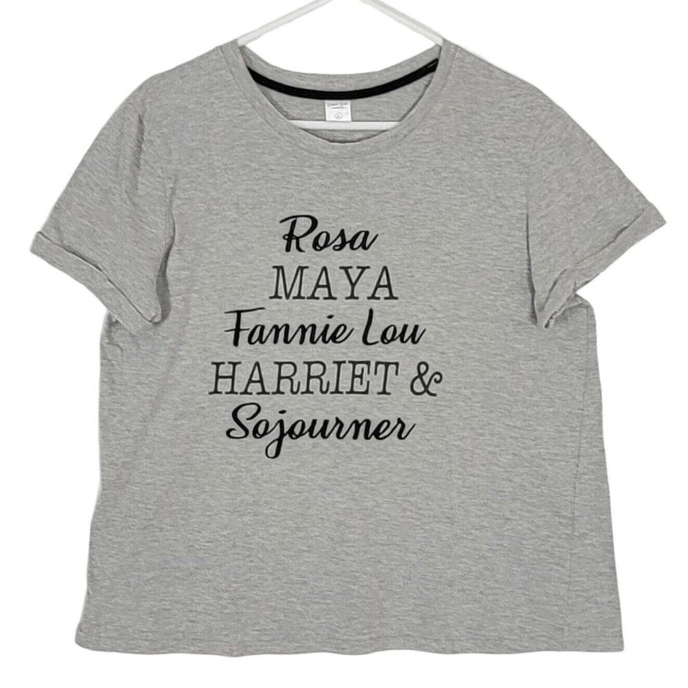 Sweet Soul T-Shirt Womens L Gray Rosa Parks Maya Fannie Lou Harriet Sojourner